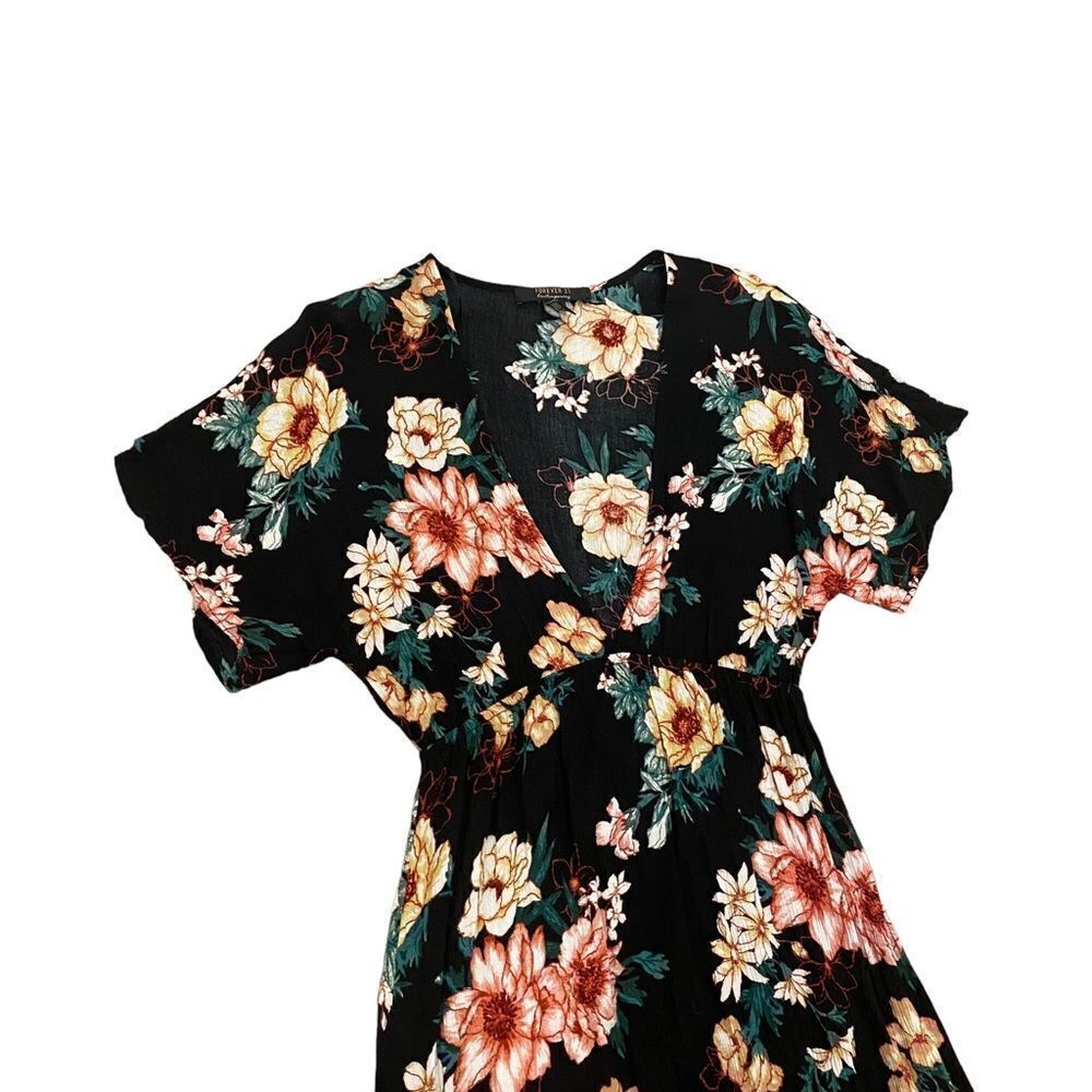 Forever 21 Black Floral Flowy Boho Maxi Sundress - Picture 6 of 7